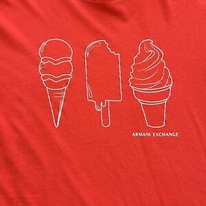 Armani Exchange Red Graphic T-Shirt